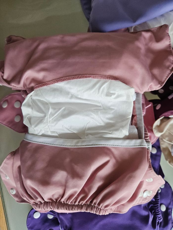 Lot de 10 couches lavables évolutives TE2 + inserts + voiles polaires + sac - photo numéro 2