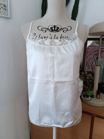 Débardeur caraco blanc vintage Simone perele