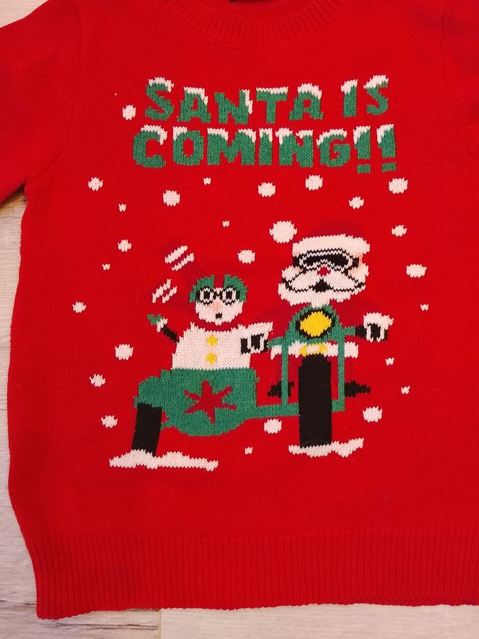 Pull rouge de noël pour fille - photo numéro 3
