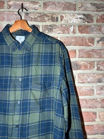 Chemise verte et bleu à carreaux H&M Regular Fit Taille L / 40
