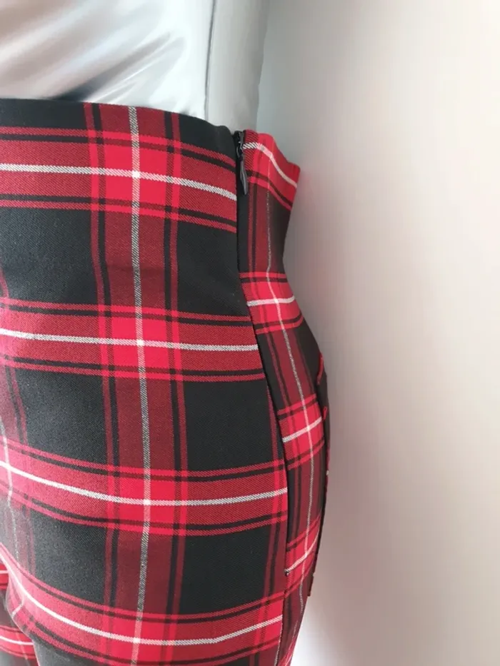 Pantalon skinny à carreaux taille haute - photo numéro 3
