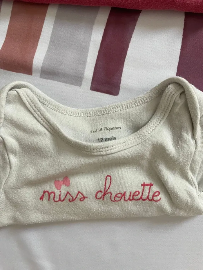 Lot de 5 bodys manches longues – Pat et Ripaton – Taille 12 mois - photo numéro 4