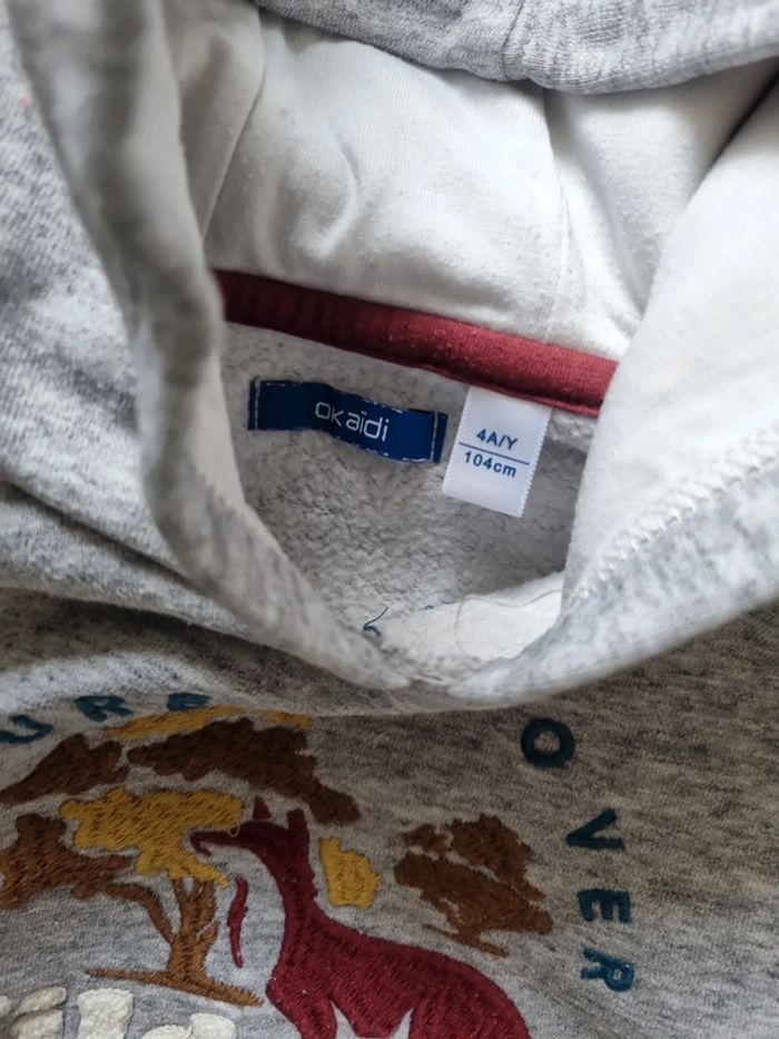 Lot 4 Sweat-shirt à capuche Okaidi 4 ans - photo numéro 5