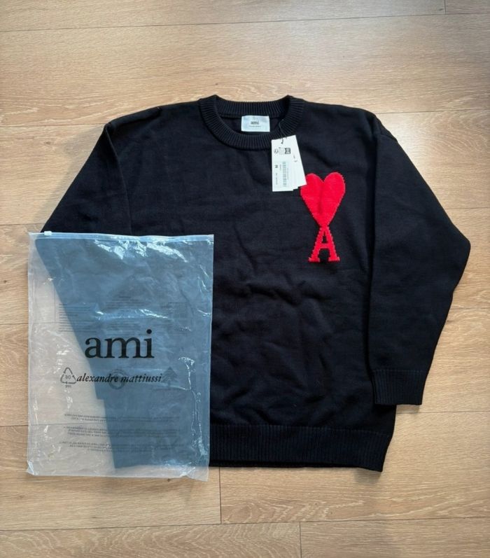 Pull ami paris noir a col rond - photo numéro 3