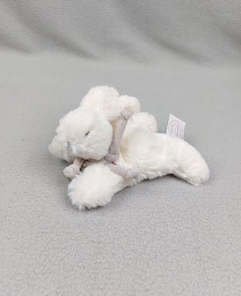 Peluche lapin blanc Doudou et compagnie bonbon crème taupe 15 cm DC2523 Avent comme neuf