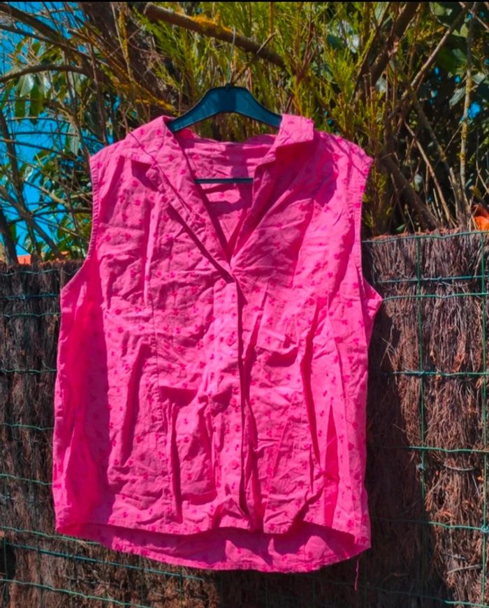 Blouse broderie rose fushia Rubik's