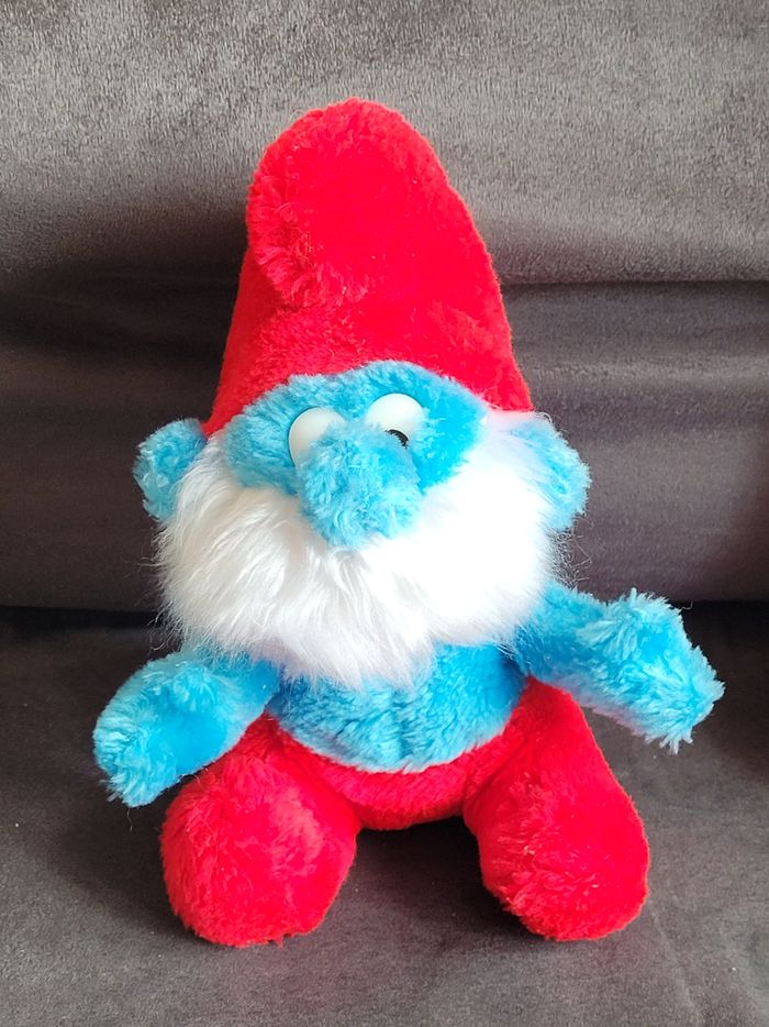 peluche grand schtroumpf - vintage