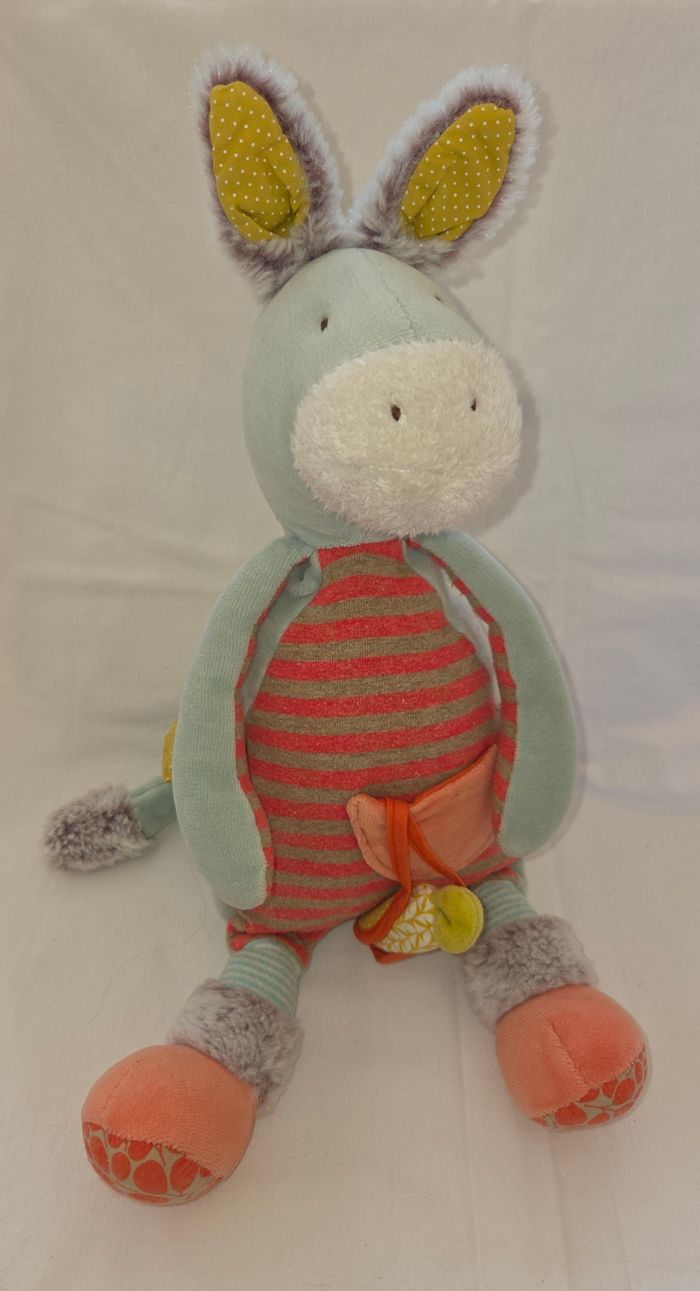 Peluche Ane d'activités Biscotte et Pompon 42 cm- Moulin Roty