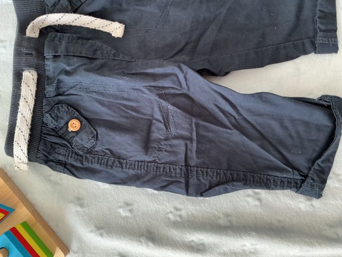 pantalon léger marine taille élastique et lien de serrage 12 mois kiabi - photo numéro 6