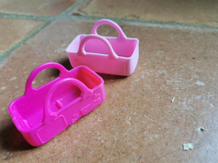 Paniers roses jouet poupée lot de 2