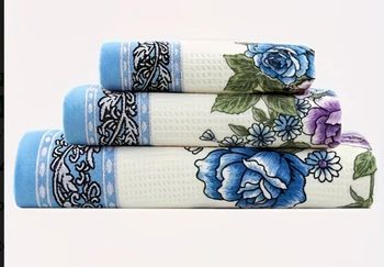 3 pièces Serviette de Bain en Coton