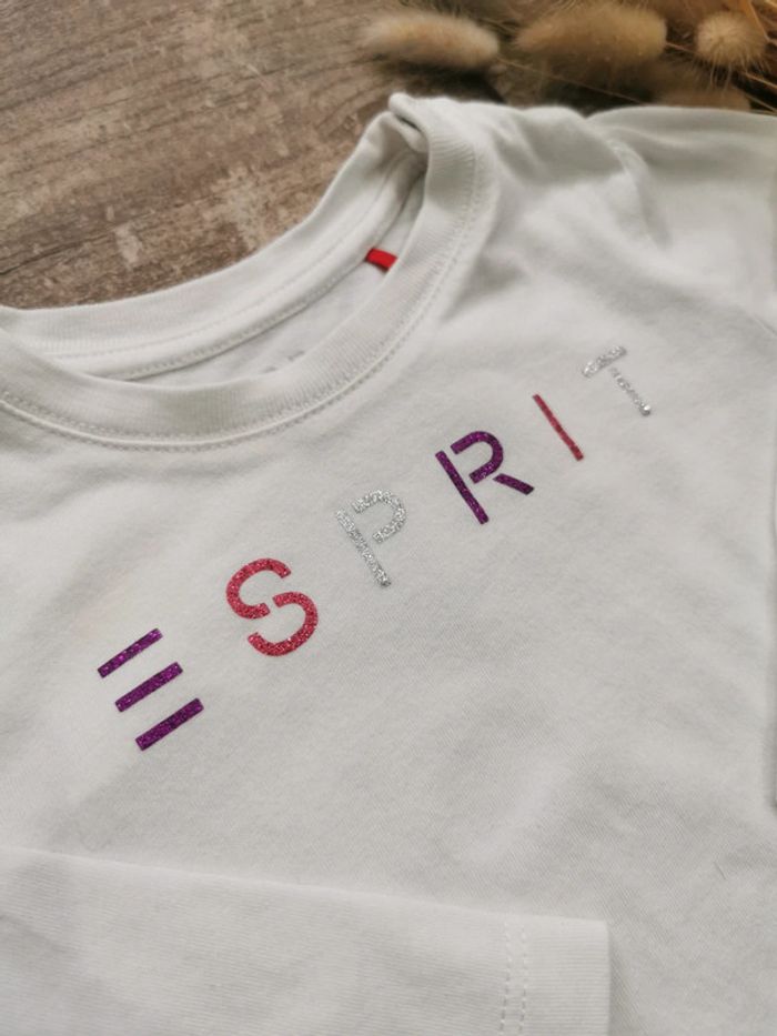 🌺Esprit Joli teeshirt manches longues blanc 9mois - photo numéro 8