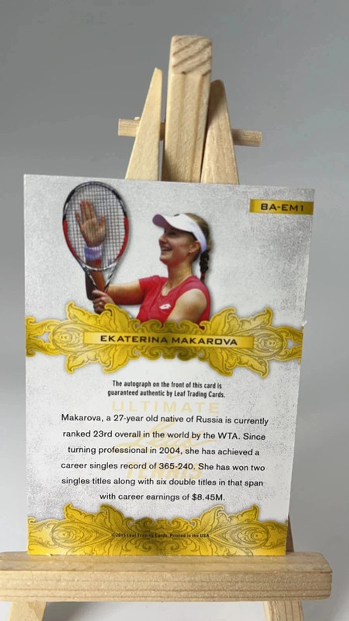 2015 Leaf Ultimate Tennis Ekaterina Makarova #BA-EM1 - photo numéro 8