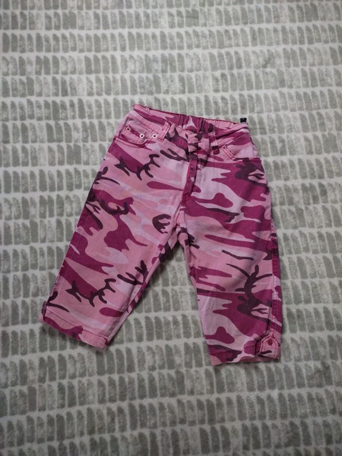 Short bermuda pantacourt militaire camouflage rose taille 12 14 ans - photo numéro 2