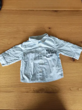 Chemise bleu et blanche Verbaudet 9 mois