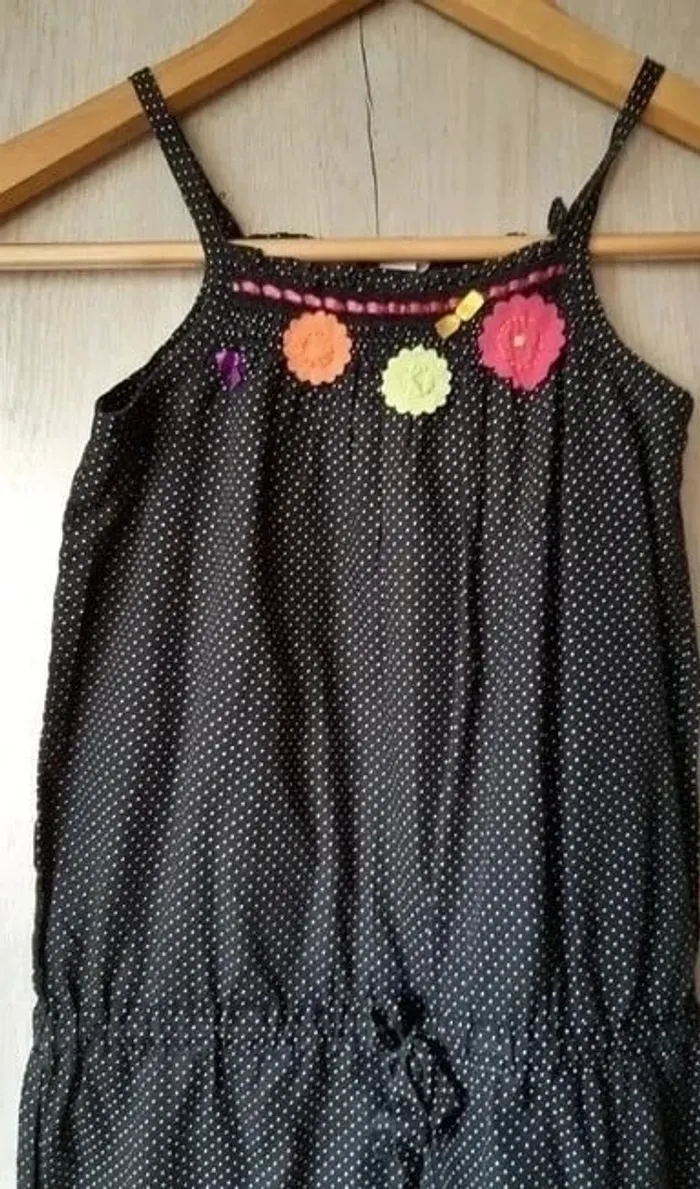 Combinaison pantalon orchestra noire à pois blanc 6 ans neuve jamais portée - photo numéro 2