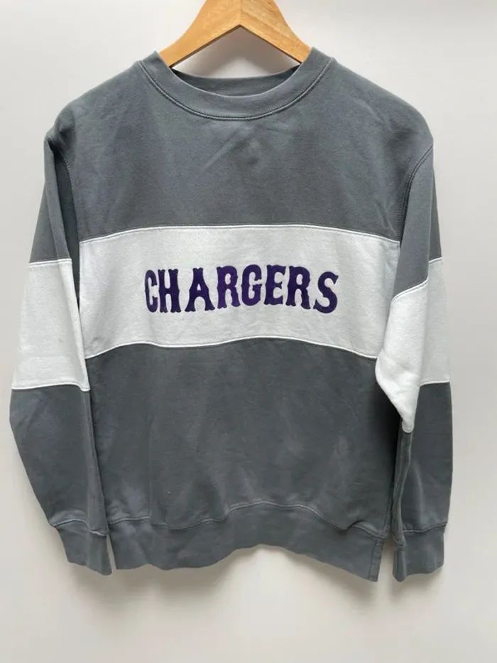 NFL Los Angeles Chargers crewneck sweater grey green white Mens S