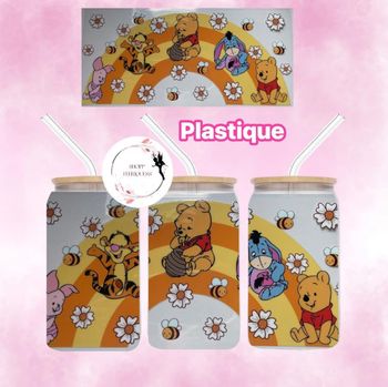 Mini Winnie Miel UV DTF - Gobelet en plastique
