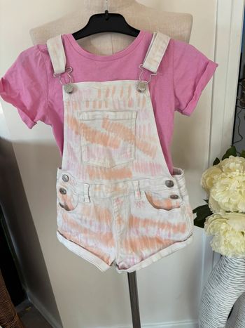 Salopette short + T shirt 6/7 ans