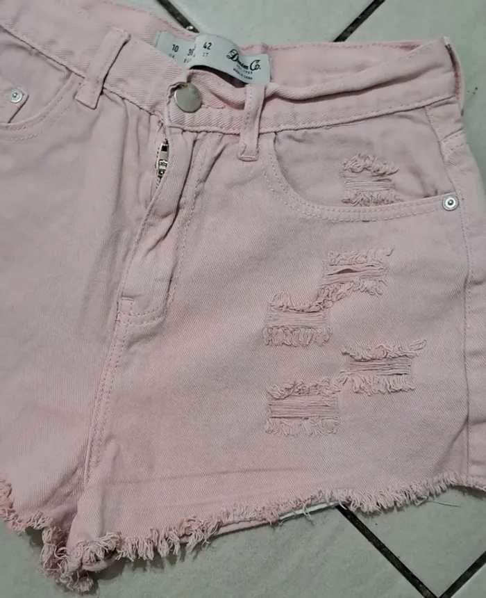 Short en jean rose clair - photo numéro 2