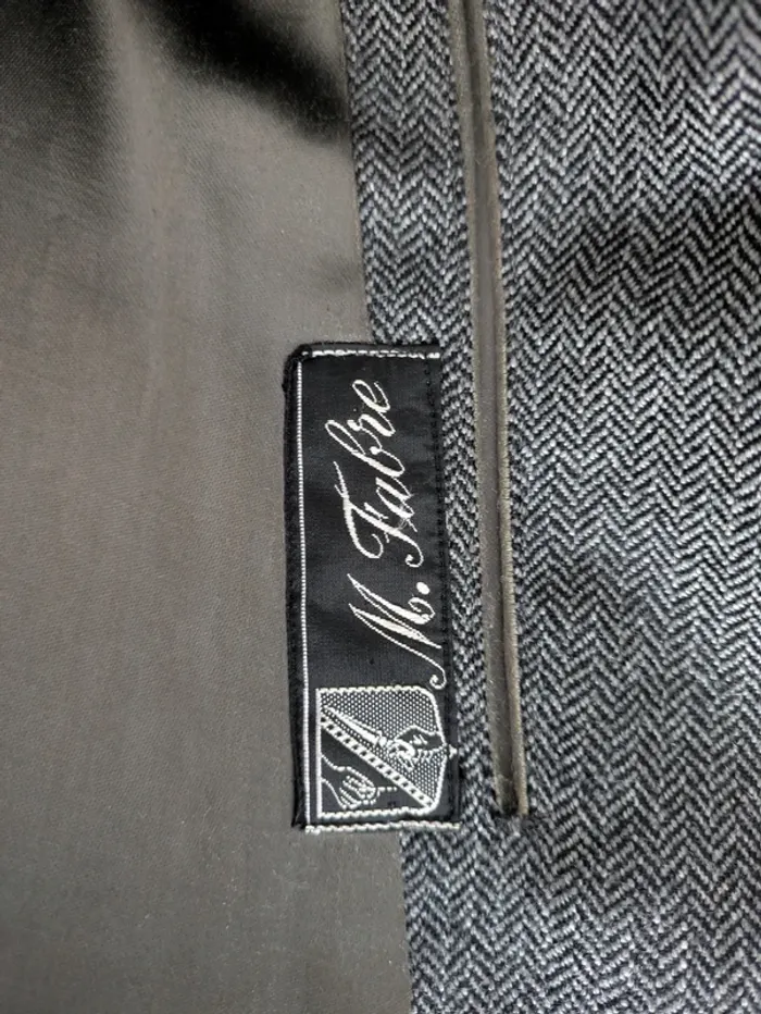 Manteau vintage à chevrons en laine - tailleur Fabre Toulouse - taille 52 - photo numéro 4