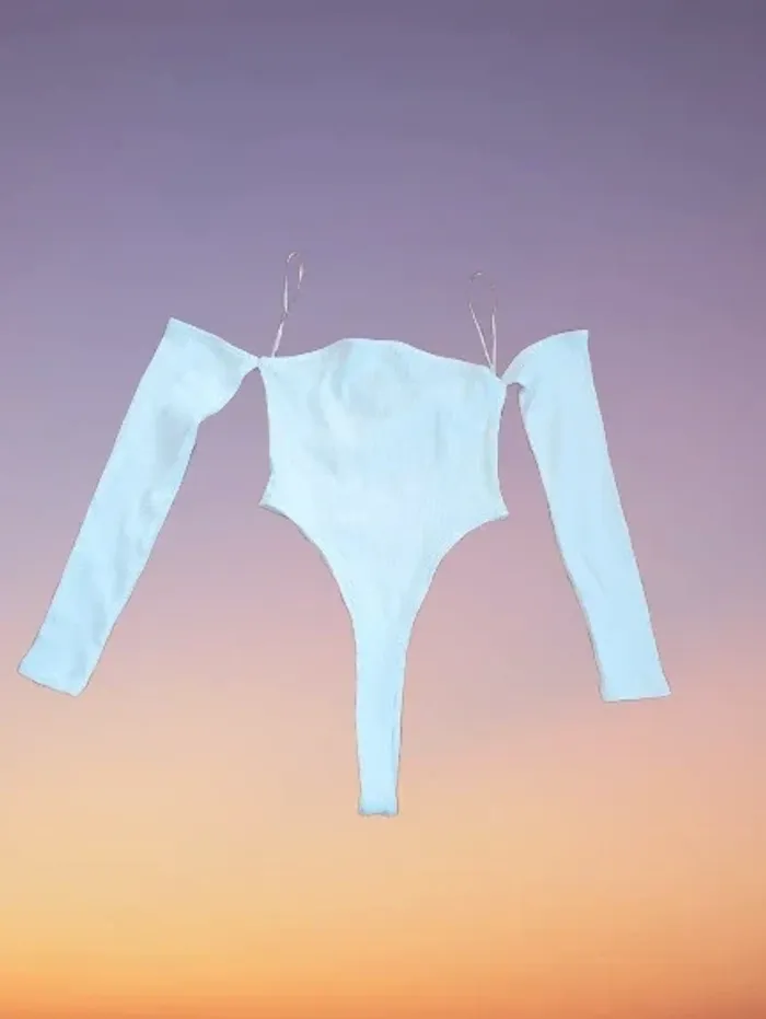 Body côtelé blanc Zara taille M