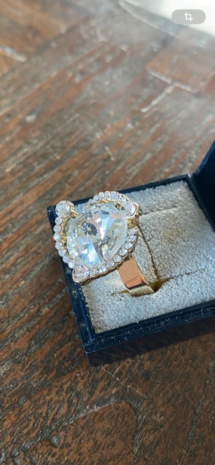 Magnifique bague réglage avec pierre et strass - photo numéro 3