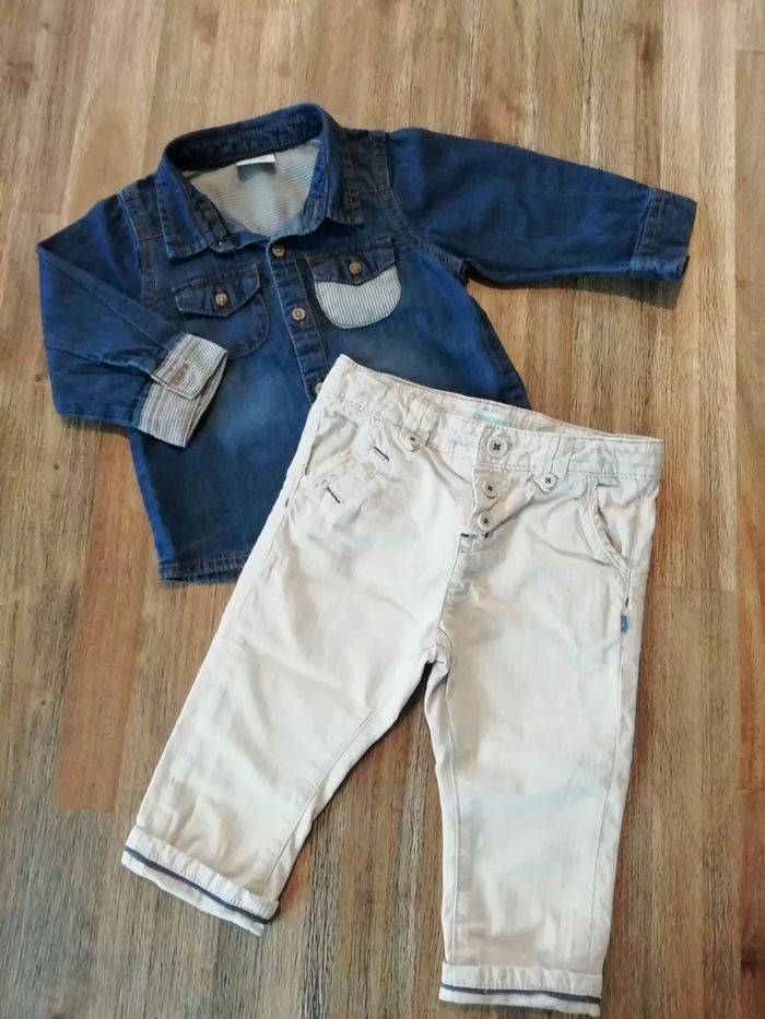 Ensemble garçon 12 mois chemise et pantalon Tbe - photo numéro 4