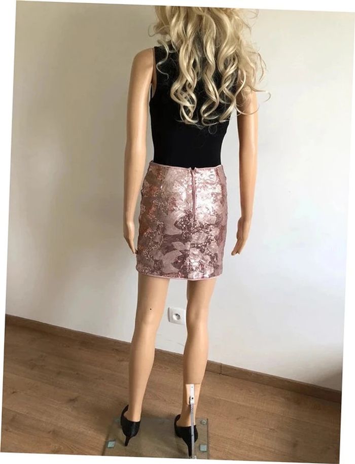 Jupe rose en sequins Morgan taille 34 tBE - photo numéro 9