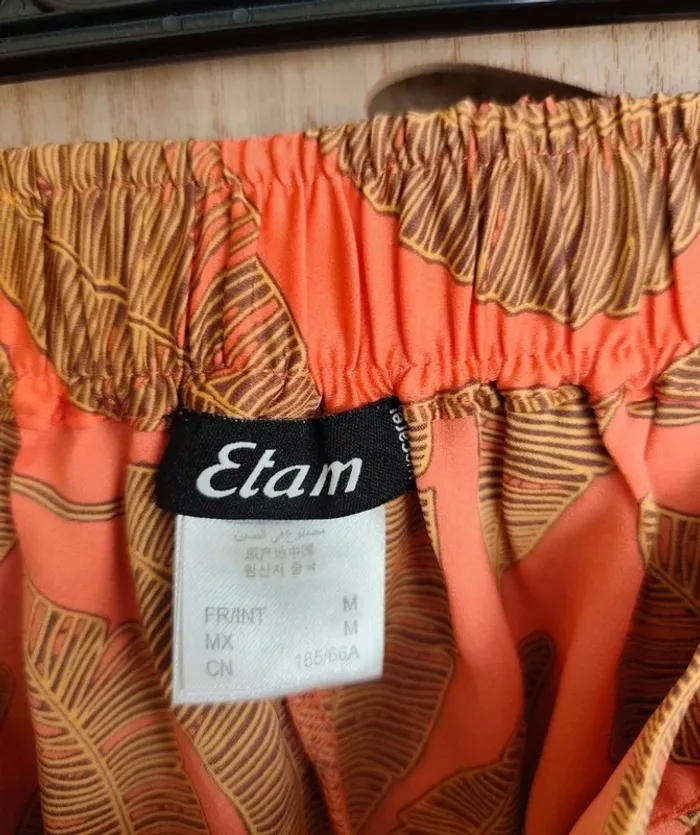 Short en satin imprimé feuilles T M Etam - photo numéro 7