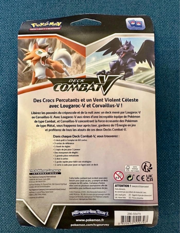 NEUF Deck Pokemon Lougaroc-V 60 cartes collection jeu société accessoires - photo numéro 3