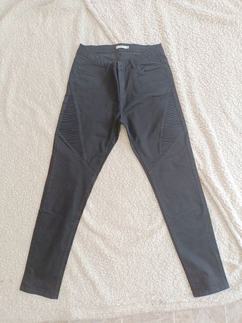 Pantalon noir slim à détails biker – GÉMO – taille 42 grunge gothique vintage
