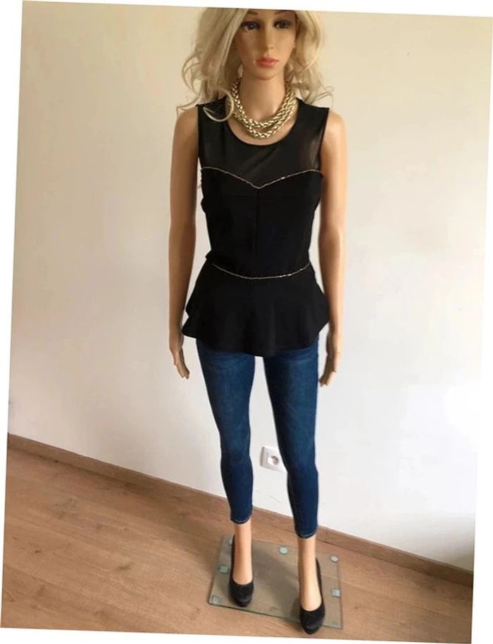 Haut noir et doré neuf sans manches Morgan taille S (valeur 35€) - photo numéro 3