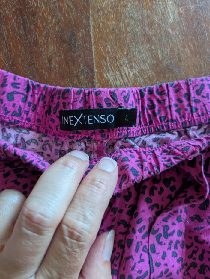 Joli short fushia In extenso taille L motifs bleu marine - photo numéro 2