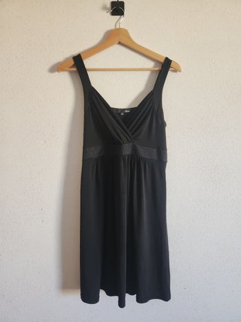 Robe noire cache-cœur Etam – T40 – Bretelles pailletées