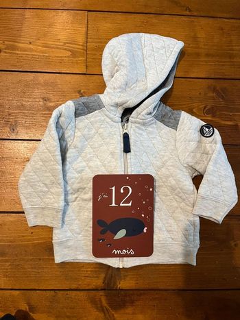 Veste à capuche sweat petit bateau bébé garçon