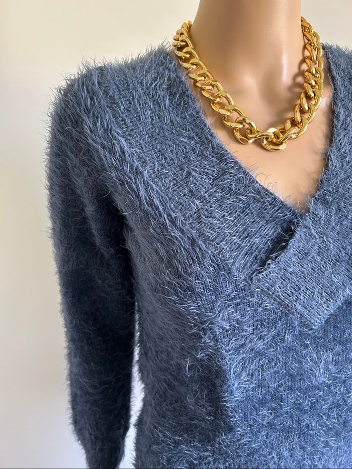 Pull bleu tout doux à manches longues Morgan taille M comme neuf - photo numéro 4