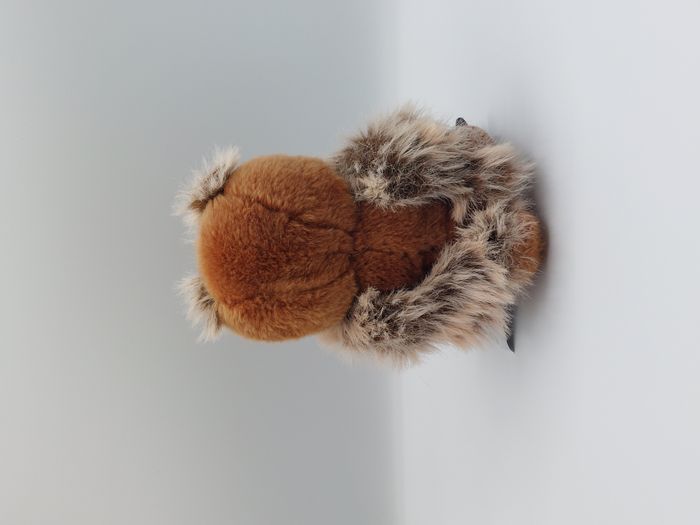Peluche doudou hibou chouette LASCAR marron beige noir 20 cm - photo numéro 3