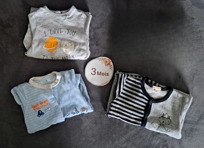 Lot 3 pijamas bébé garçon