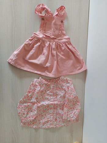 Robe avec chemise fille 12mois
