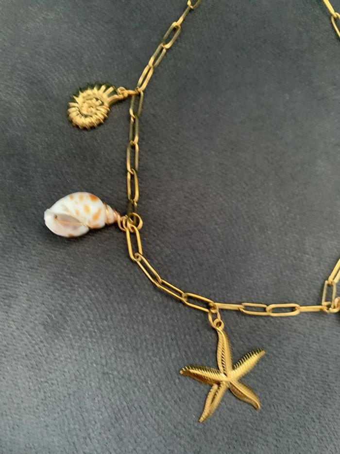 collier acier inoxydable doré - photo numéro 3