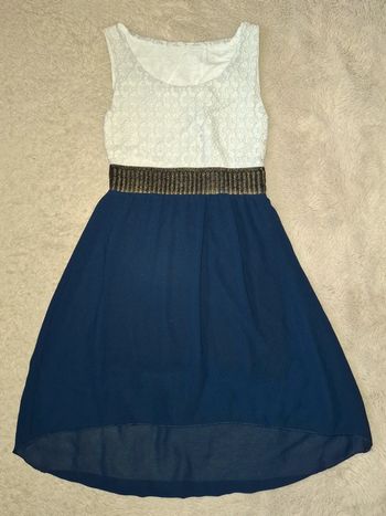 Robe bleu marine et blanche 10 ans