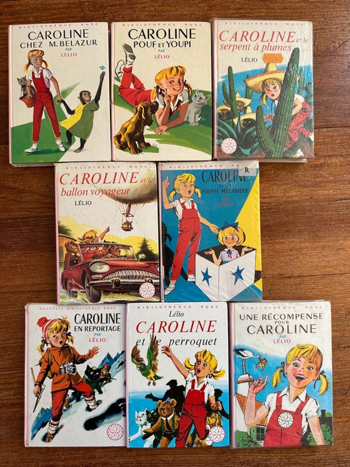 Lot exceptionnel de 8 livres Caroline bibliothèque rose Pierre Probst Lelio