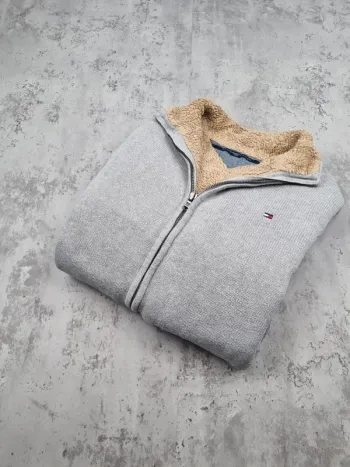 Gilet zippé fourré Tommy Hilfiger gris clair M Hommes