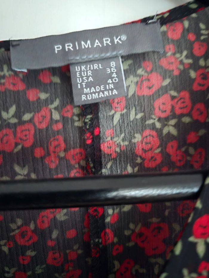 Chemisier blouse fleurie primark roses 36 neuf - photo numéro 2