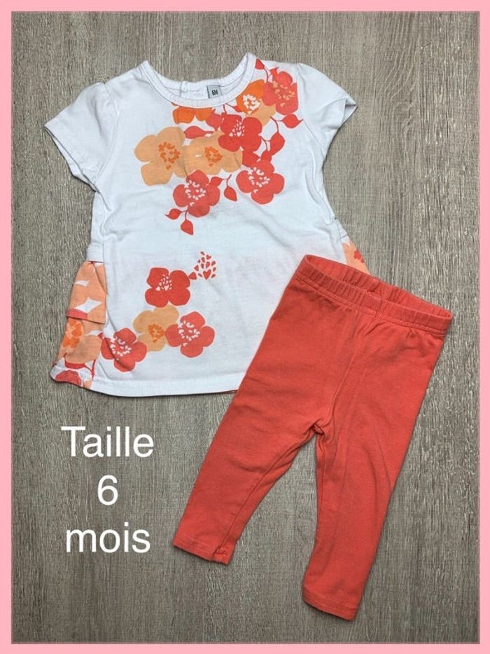 Ensemble été tunique à fleurs et legging - 6 mois