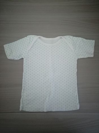 T-shirt blanc à points verts