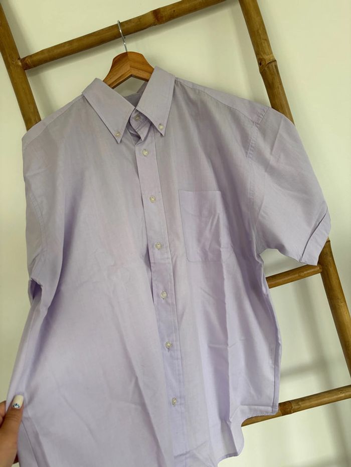 Chemisette chemise manche courte violette taille L - photo numéro 6