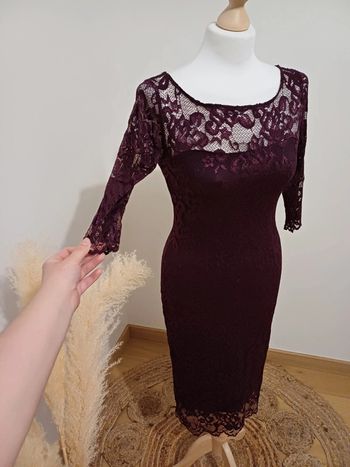 Robe chic en dentelle couleur Aubergine Alie Street taille S 36