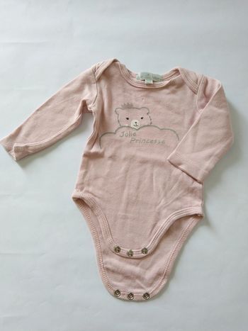 body bodie rose manches longues fille 3 mois Mes Petits cailloux